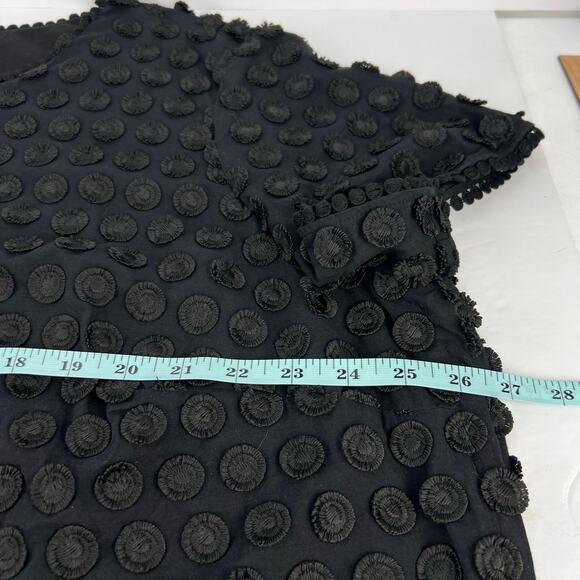 Talbots Black/Black Embroidered Textured Women's Plus Size Blouse 24W Petite - Picture 10 of 11